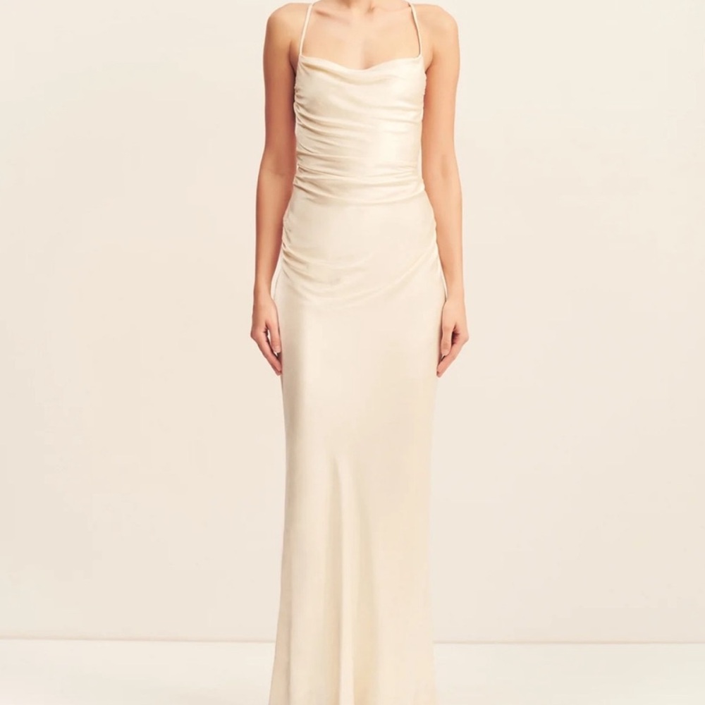 Shona Joy Strapless Cream Dress